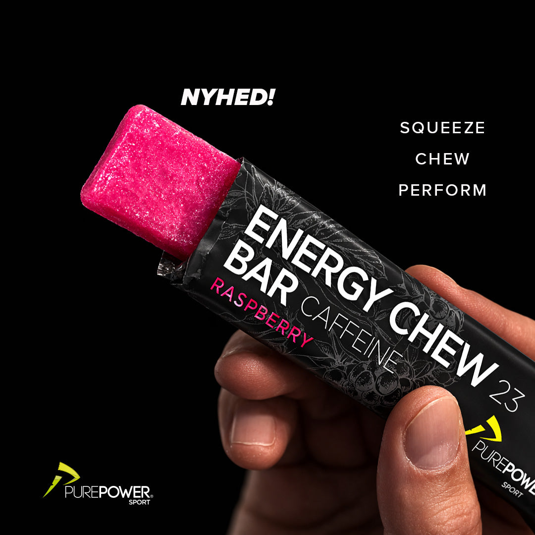Energy Chew Bar Koffein Hindbær 12 x 30 g