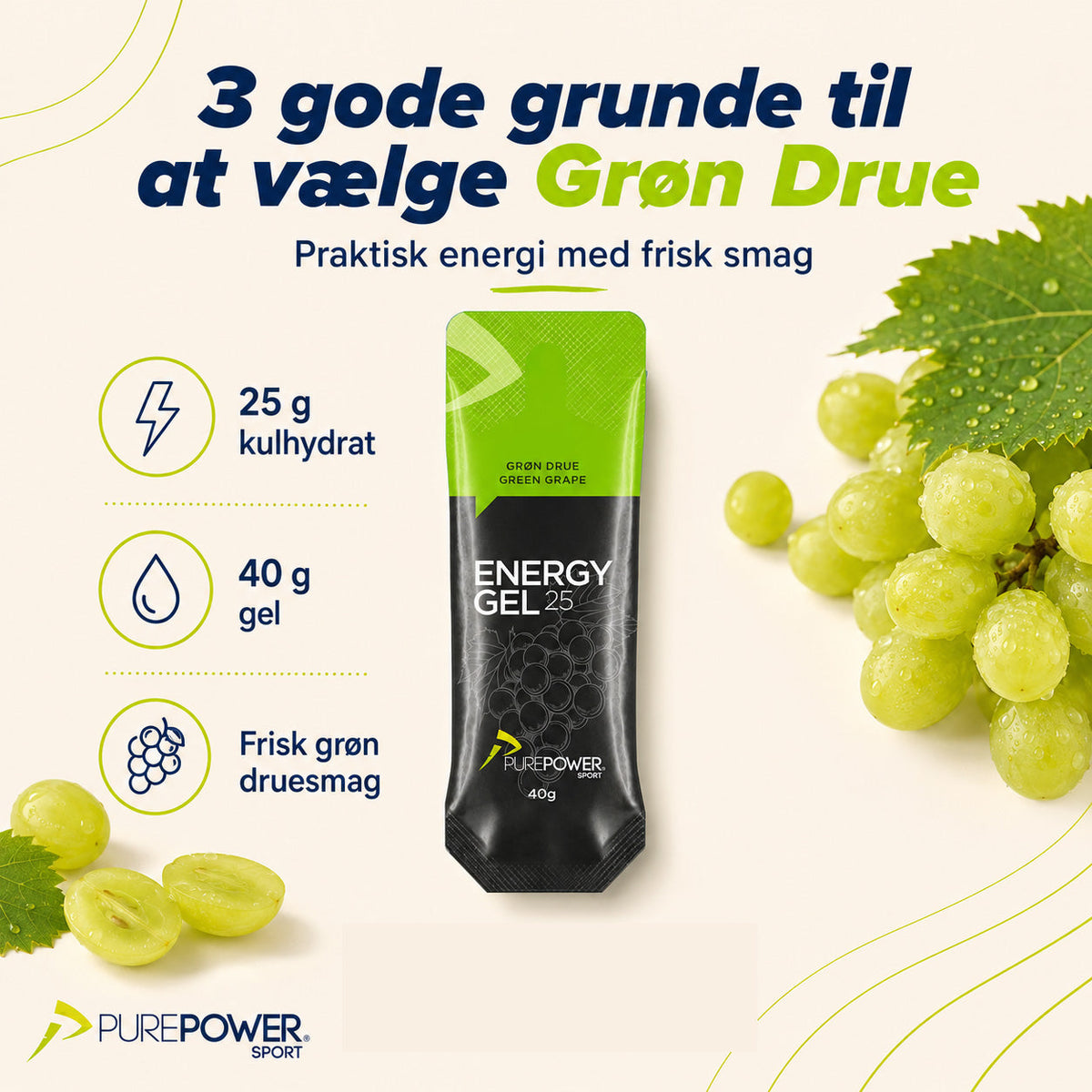 Energy Gel Grøn Drue 12 x 40g