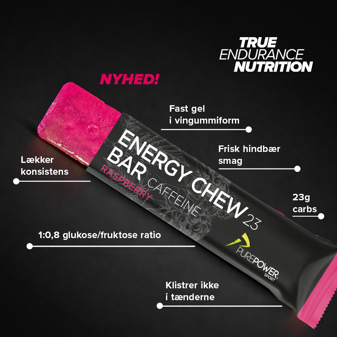 Energy Chew Bar Koffein Bringebær 30 g