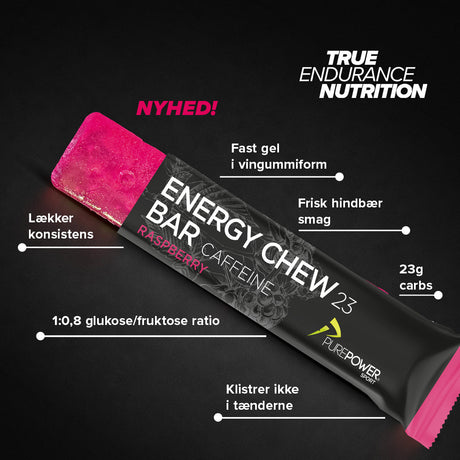 Energy Chew Bar Koffein Bringebær 30 g