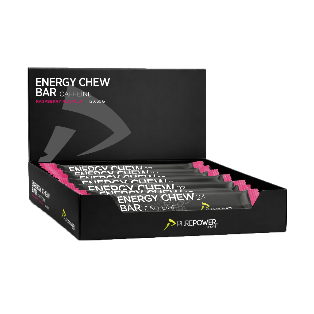 Energy Chew Bar Koffein Bringebær 12 x 30 g