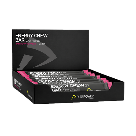 Energy Chew Bar Koffein Bringebær 12 x 30 g