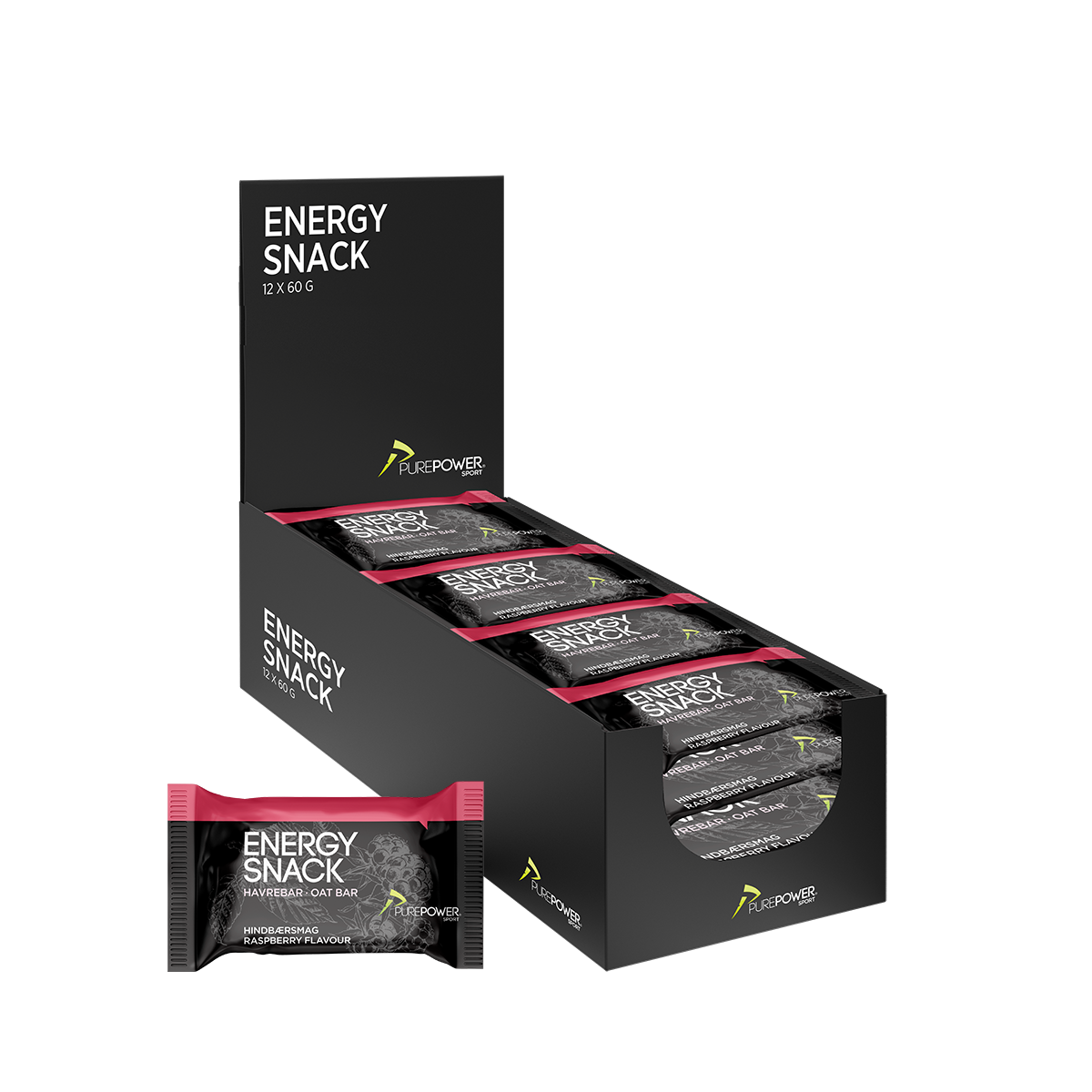 Energy Snack Bringebær 12x60 g